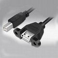带扩展电缆的方形打印机端口的USB母线对公线和母线 4