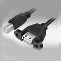 帶擴展電纜的方形打印機端口的USB母線對公線和母線 4