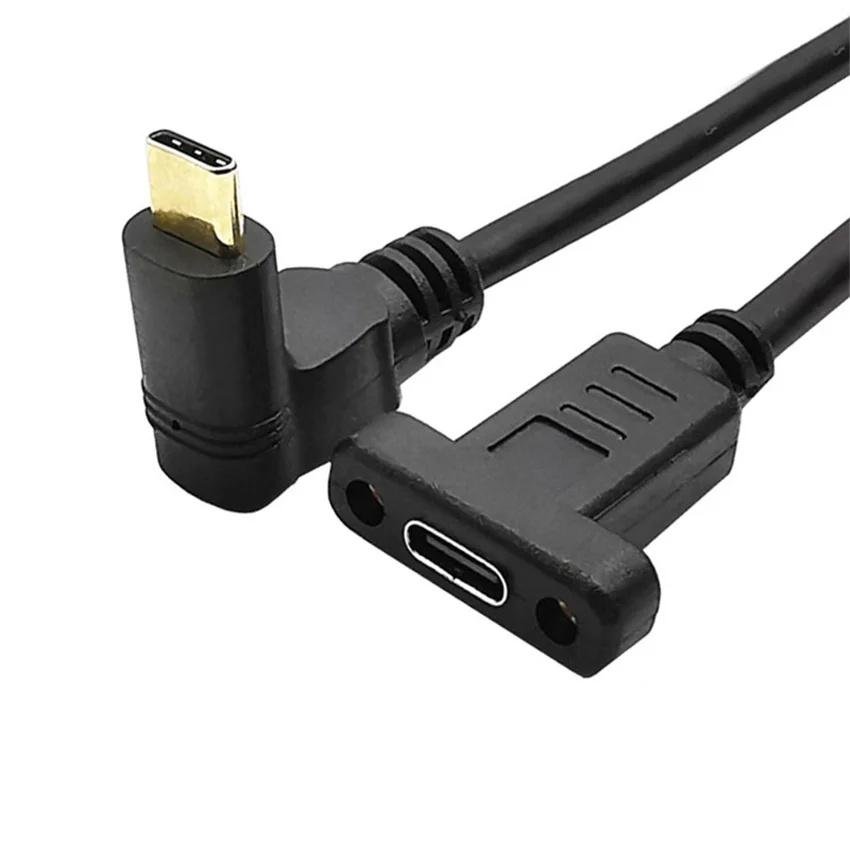 USB 3.1 Type C 數據線 鍍金 16 芯 5A 公對母 帶耳延長線 3