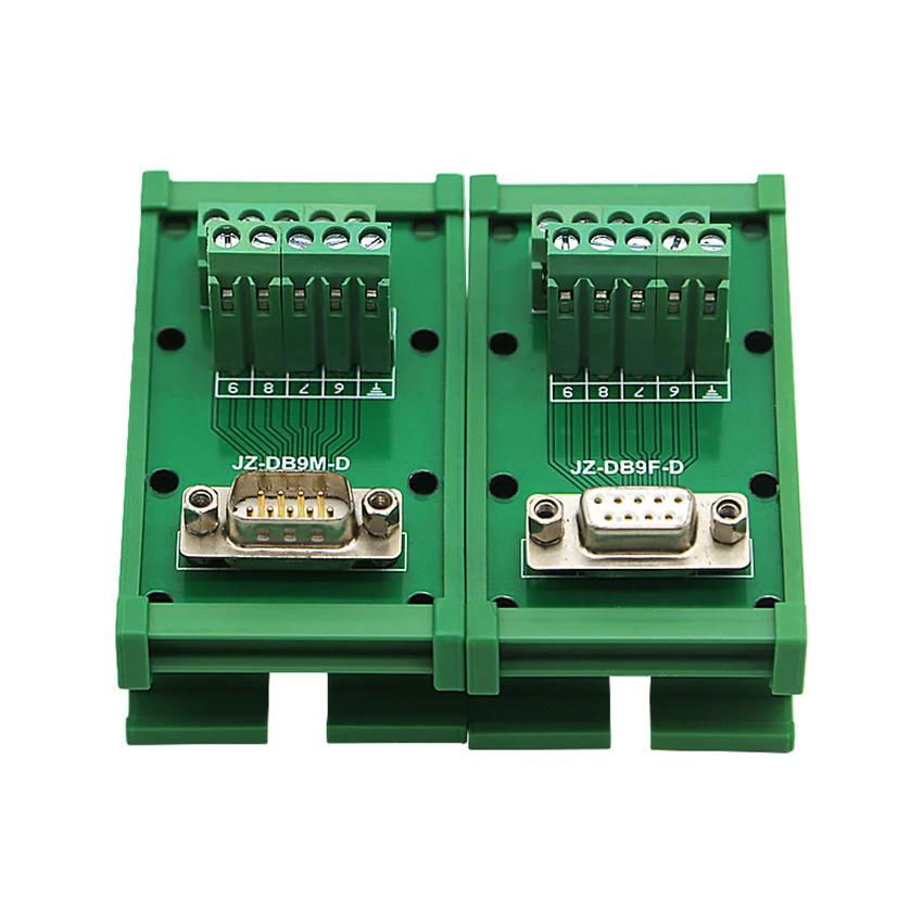DB9 solderless wire board DB9 male and female track type relay wiring board 5