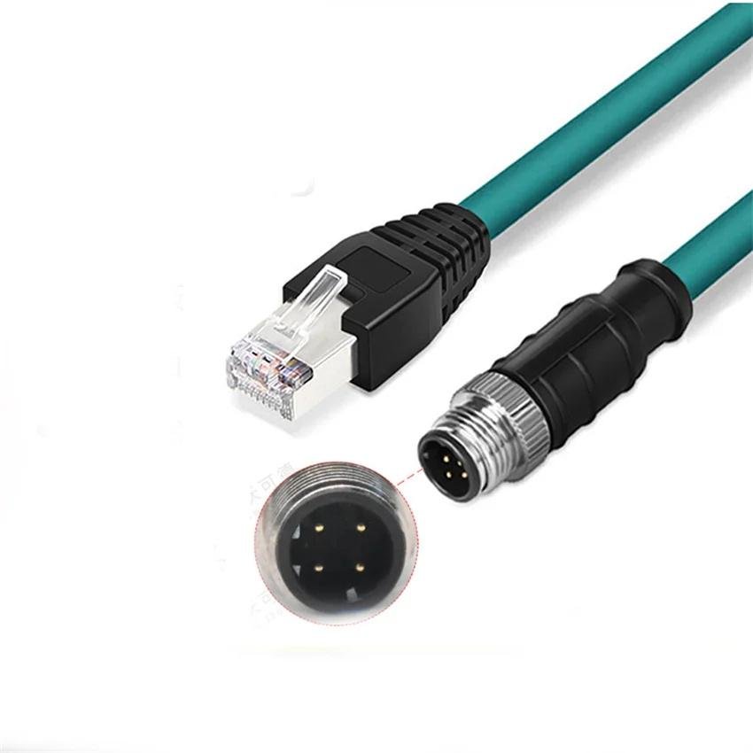  4 Core Type D Coding Cable, Industrial Camera Ethernet Sensor Connection Cable 5