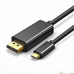 Type-c到DP电缆USB-c到显示器端口适配器4K高清笔记本电脑，带显示器