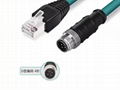 M12 to RJ45 Ethernet cable, 4-core, 8-core ADX encoding sensing cable 3
