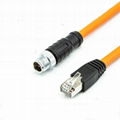 M12 to RJ45 Ethernet cable, 10MW high