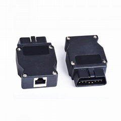 RJ45 8P母座至OBD2 16針公頭汽車網絡工具通信連接器OBDII接口