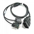 車載OBD公頭對2 DB9母頭串行接口診斷工具RS232網關連接器電纜 3