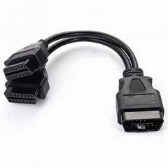 Extension cable 1/2 16pin OBD2 male to female, 16 core, 30cm