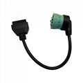 Truck Cable OBD1 to OBD2 Dechi 9PIN female green elbow female to 16Pin 2