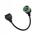 Truck Cable OBD1 to OBD2 Dechi 9PIN female green elbow female to 16Pin 5