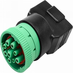 J1939 to OBD2 adapter J1939 external thread 9P