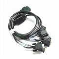 Car OBD male to 6 DB9 serial interface RS232 gateway connector cable 4