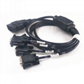 OBD2 public to 4 DB9PIN female interface RS23