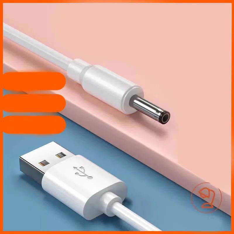 白色纯铜多功能加粗快速USB转DC3.5充电线通用台灯USB音频线 2