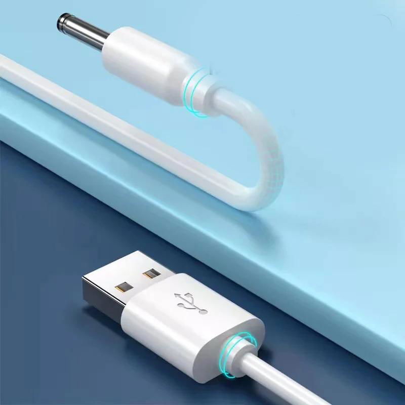 白色纯铜多功能加粗快速USB转DC3.5充电线通用台灯USB音频线 3