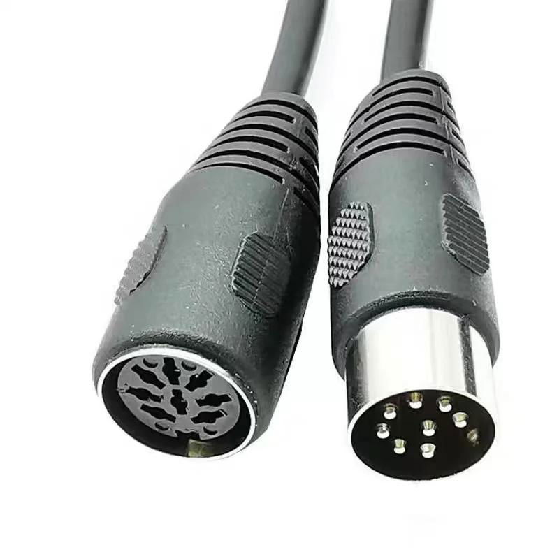 Black DIN8P male to male signal connection cable, microphone cable 2
