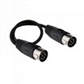 Black DIN8P male to male signal connection cable, microphone cable