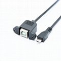 黑色全铜 USB 打印机电缆，方口打印电缆从头到 Micro USB 带耳 3
