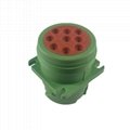 9-pin socket green head J1939 waterproof plug 5