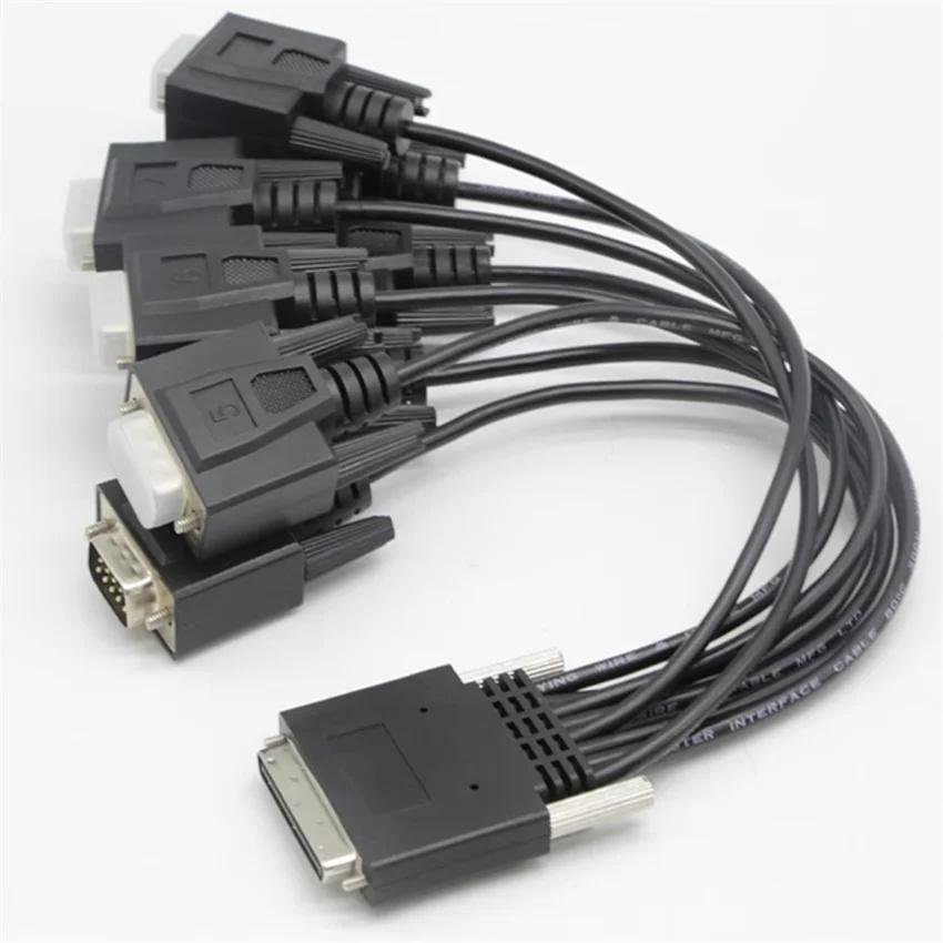 VHDCI68 转 8 端口串口卡电缆 RS232 PCIE 转 8 端口工业串行扩展卡 232 9 针串口电缆 5