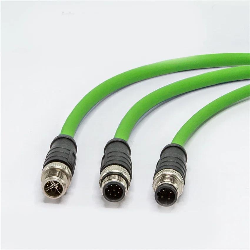 M12至RJ45以太网电缆，4芯8芯ADX编码传感器电缆 2