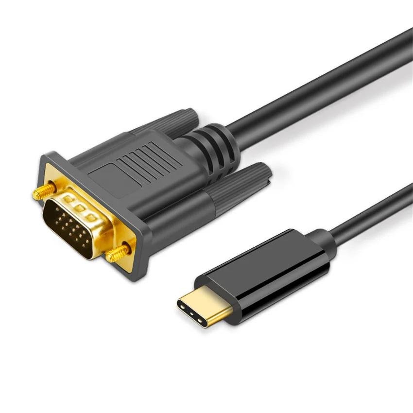 适用于将笔记本电脑连接到电视投影屏幕的c型VGA适配器电缆 5