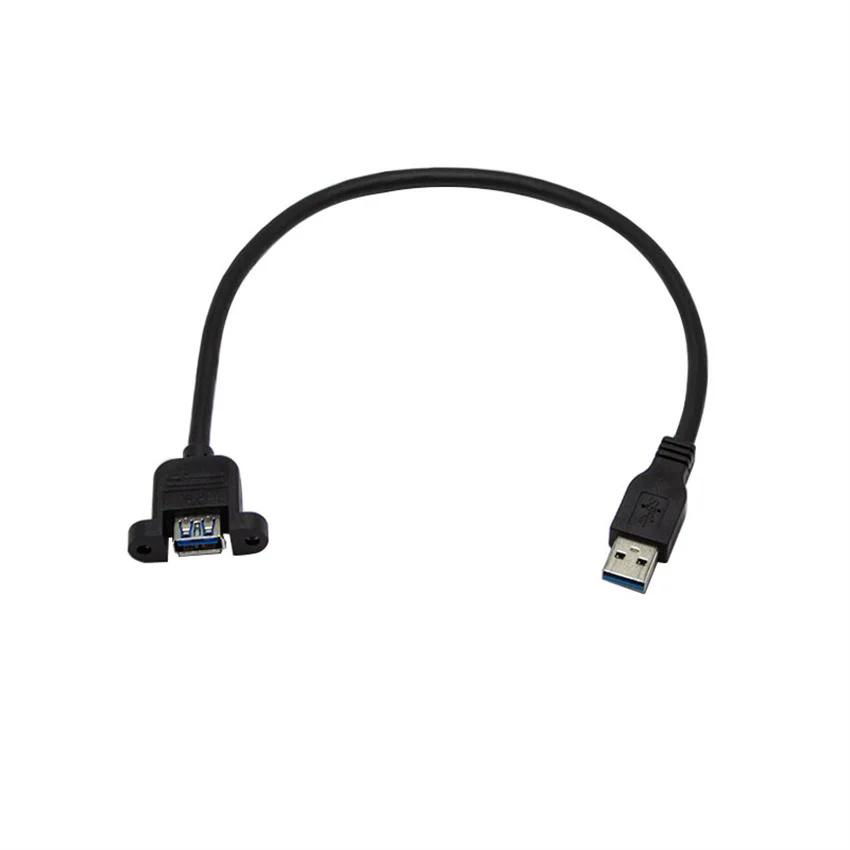 Kabel USB 3.0 rozszerzenie męskie i żeńskie z przegrodą z uchem, przedłużacz USB 2