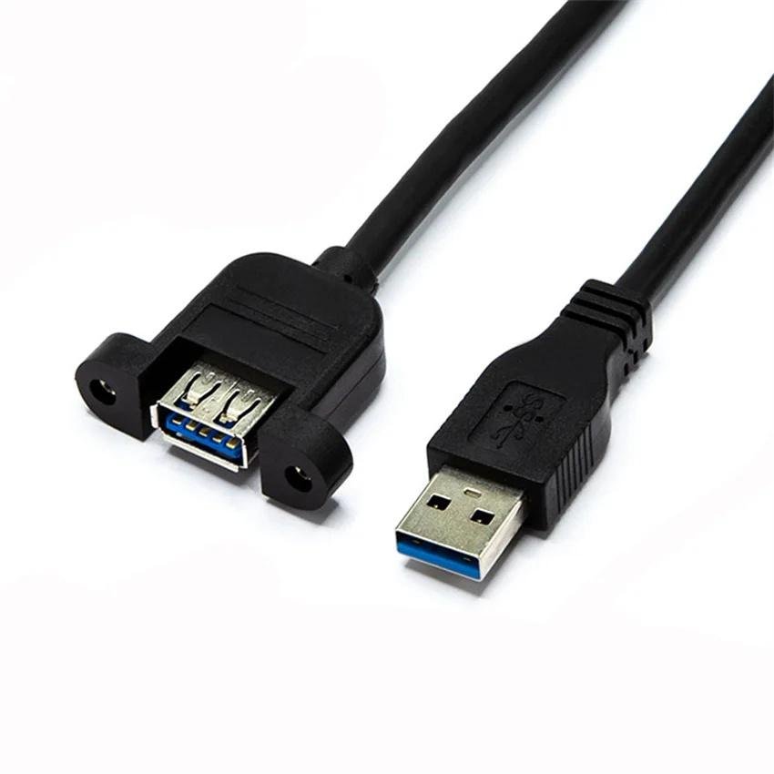 Kabel USB 3.0 rozszerzenie męskie i żeńskie z przegrodą z uchem, przedłużacz USB