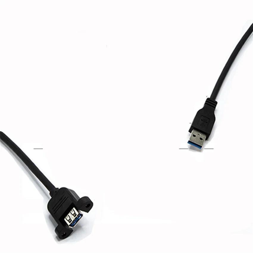 Kabel USB 3.0 rozszerzenie męskie i żeńskie z przegrodą z uchem, przedłużacz USB 3