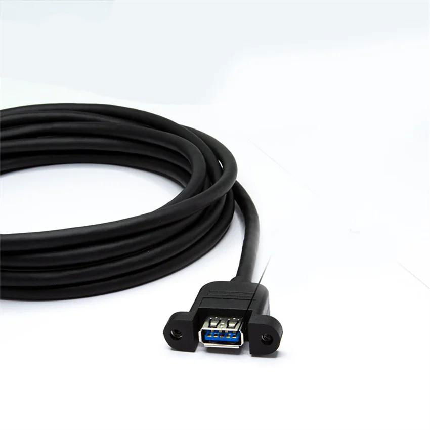 Kabel USB 3.0 rozszerzenie męskie i żeńskie z przegrodą z uchem, przedłużacz USB 4