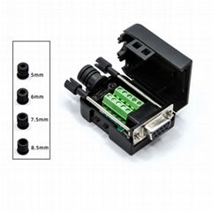 Solderless connector DB9 pin serial port RS232/485 male and female plug