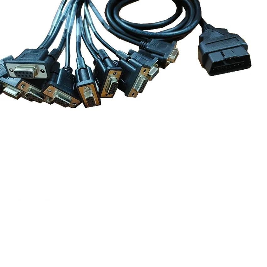 汽車 OBD2 公頭轉 10 DB9PIN 串行 RS232OBD 網關連接器電纜工具 3