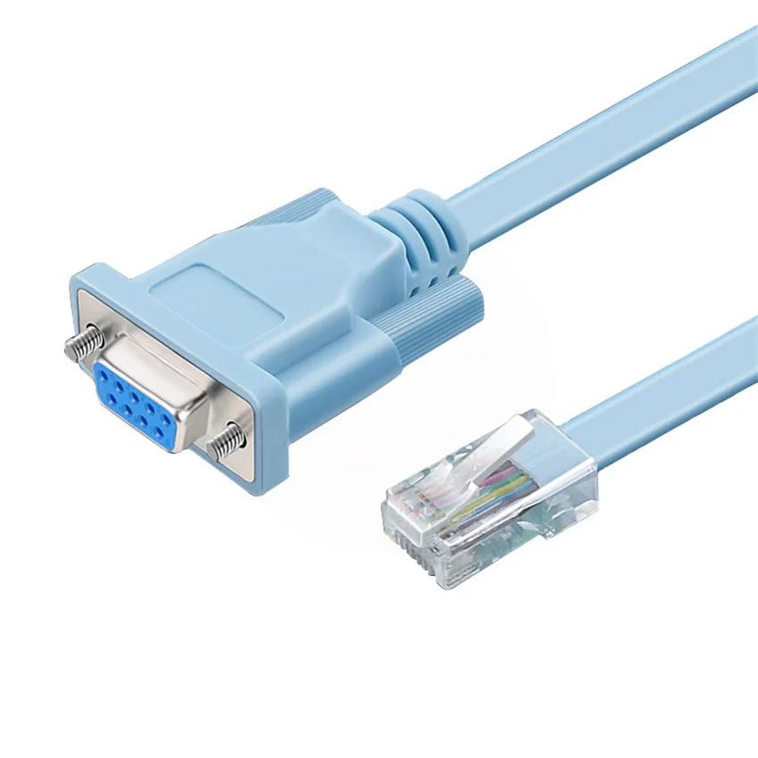 RJ45轉RS232控制台串口線 db9轉RJ45 適用路由器配置線 5