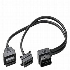 OBD2 OBD II全16針公Y形開口分路器連接器J1962公16針對2母粗線電纜