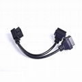 90 DEGREE ELBOW OBD 12V MALE TO 2 FEMALE OBD2 OBDII SPLITTER Y-SHAPED CABLE 1