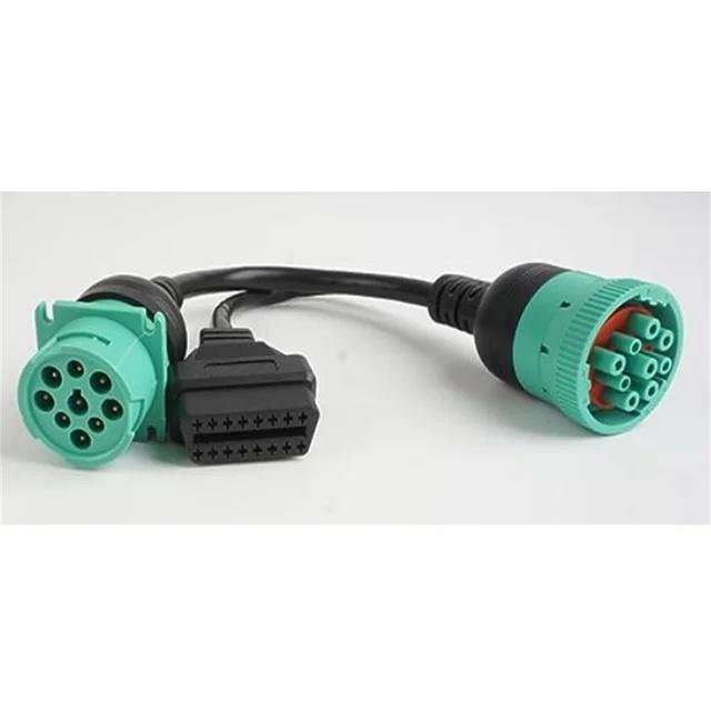 J1939綠色2型公頭到J1939綠色1型母頭和OBD2 16針母頭分路器電纜