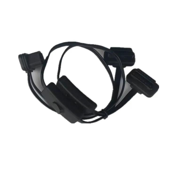 OBD2帶開關延長電纜超薄麵條彎頭型汽車OBD連接器適配器扁線 3
