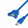 多功能粗體快速充電電纜USB 3.0公母延長線，帶耳螺釘USB電纜 5