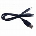 Black pure copper USB power cable, USB to DC5521 charging