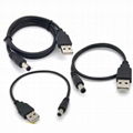 Black pure copper USB power cable, USB to DC5521 charging 5