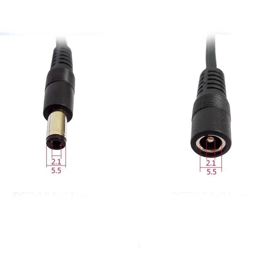 Direct selling pure copper black DC5521 extension cord power cord extension 4