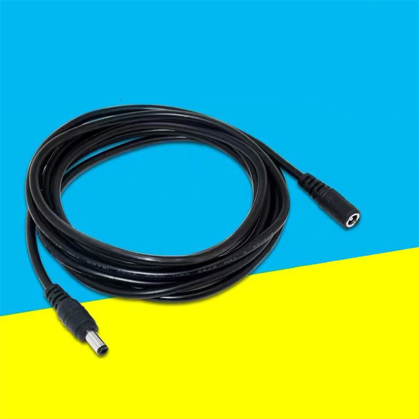 Direct selling pure copper black DC5521 extension cord power cord extension 5