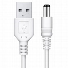 指甲燈充電線USB揚聲器風扇白線電腦散熱片充電線dc5.5*2.1電源線