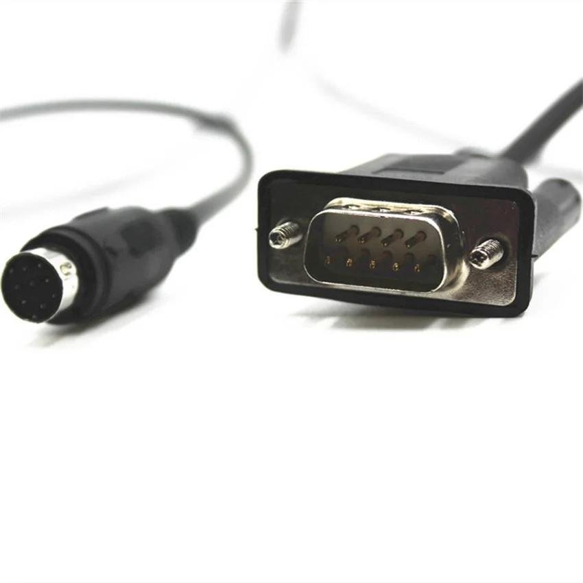 台达DOP触摸屏与三菱FX PLC通讯电缆圆形口黑色MD8针对9针连接信号线 3