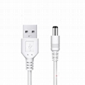 指甲燈充電線USB揚聲器風扇白線電腦散熱片充電線dc5.5*2.1電源線 1