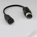 Black DIN5 pin to MD6 hole small head PS2 keyboard and mouse adapter cable 4