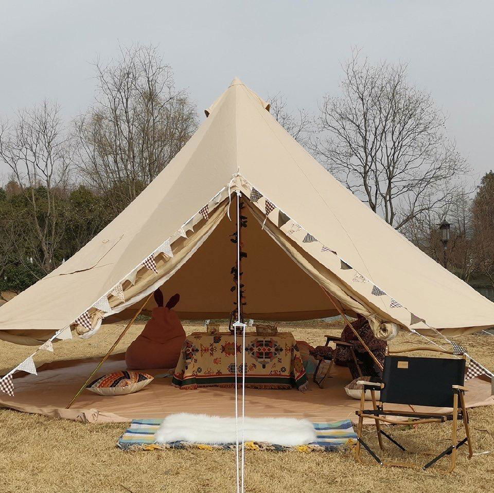 5m Cotton Canvas Bell Tent with Stove Jack