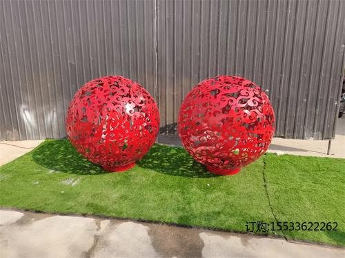 大型不锈钢雕塑镂空球金属发光圆球造型户外广场园林艺术景观摆件 4