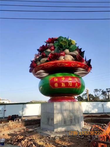 城市创意景观不锈钢花篮雕塑摆件 5
