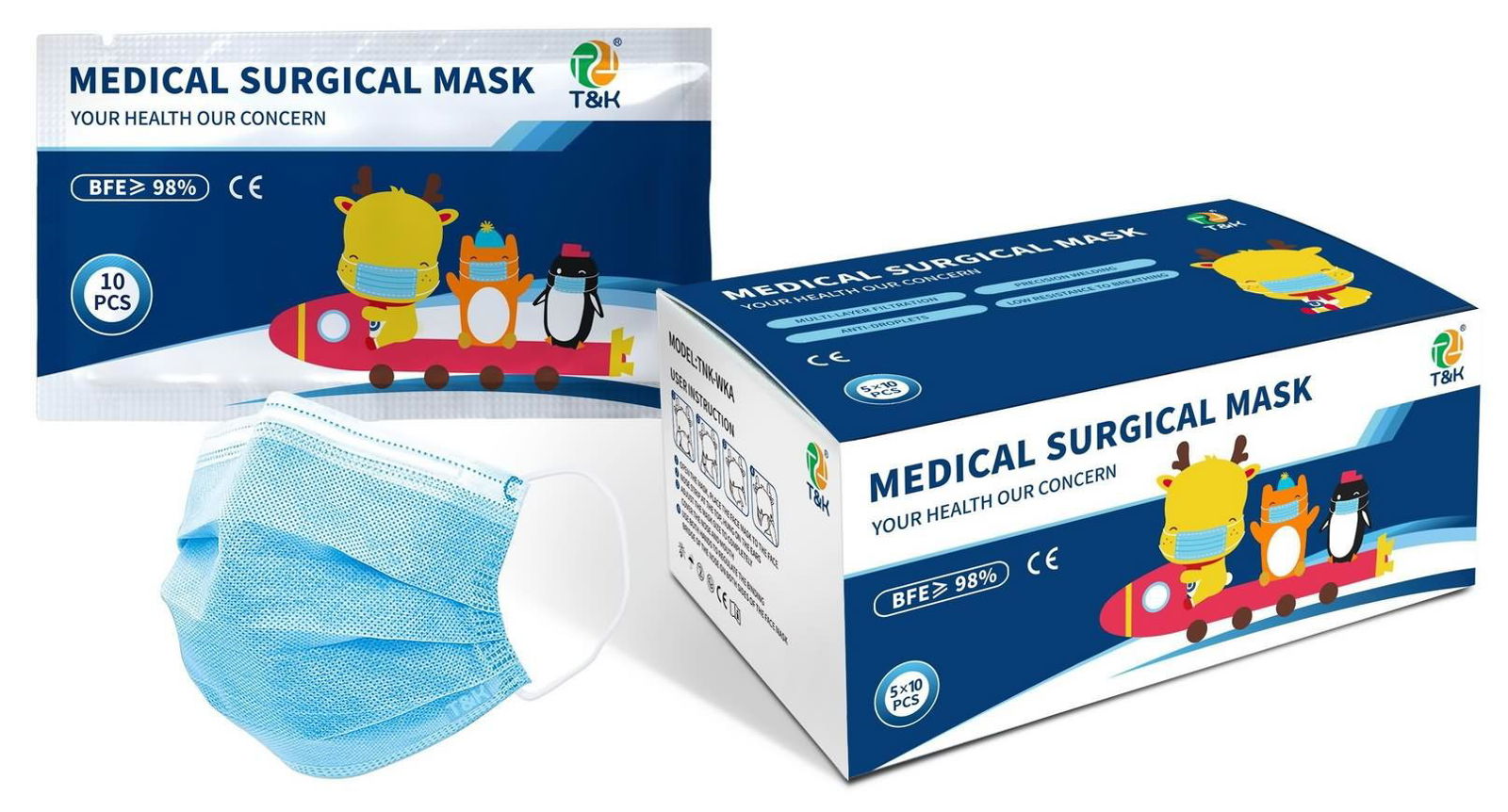 3 Ply Type IIR Medical Surgical Mask for Kids