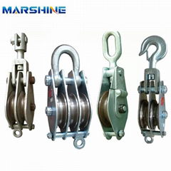Cable Pulling Pulley Casting Steel Wheel Sheave Hook Type Hoisting Lifting Block